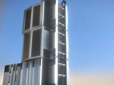 Modular Sci-Fi Ladders Silver Low-poly 3D model