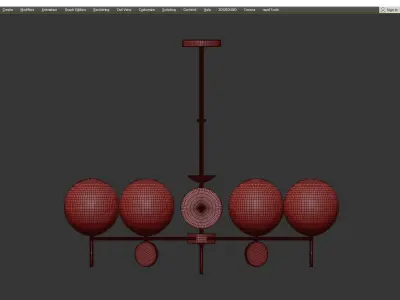  Kyran Chandelier Bronze 6 Low-poly 3D model