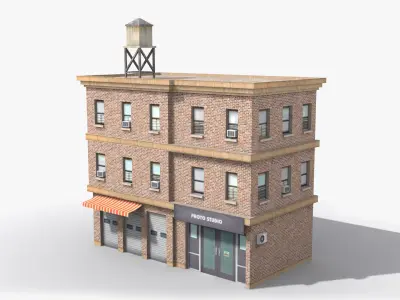 Apartment Building x1 Low-poly 3D model