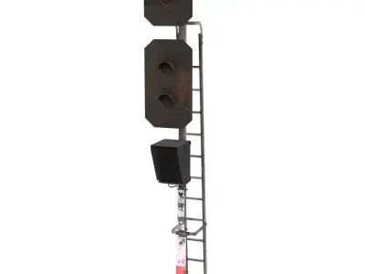 Train Traffic Light Weathered 1 3D model