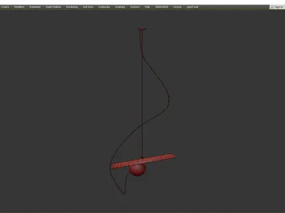MARGOTT pendant light with two balls hanging from it Low-poly 3D model