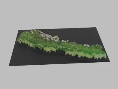 Nepal Map Country Low-poly 3D model