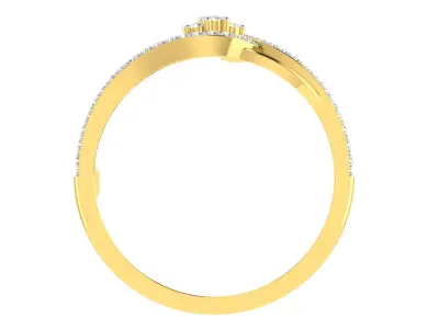 Light Weight Yellow Gold Diamond Ring  -ZA RN 7835 3D print model