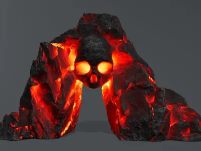 Skull Cave Low-poly 3D model