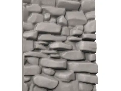 Rustic Boulder Wall Modular Asset 3D print model purchase