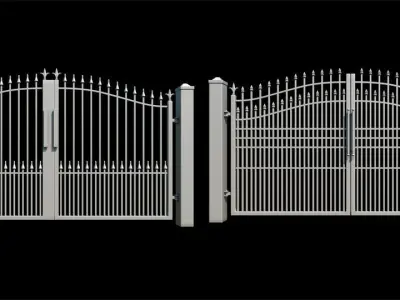 50 Iron Gate With UVs Pack  Low-poly 3D model