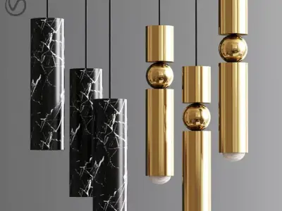 Nano Tube Suspension Light 3D model