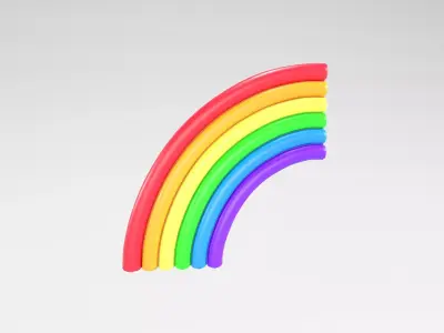 Rainbow v1 002 Low-poly 3D model