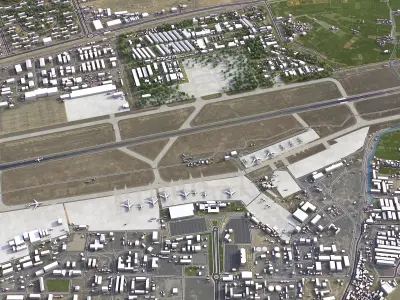 Kabul Airport Low-poly 3D model