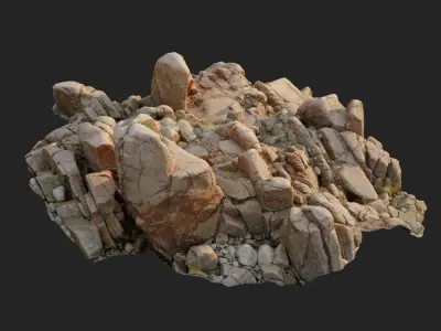 3d scanned rock cliff C2 3D model