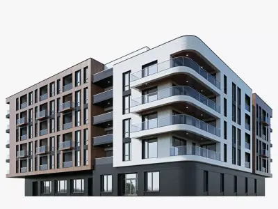 Modern residential building 16 3D model