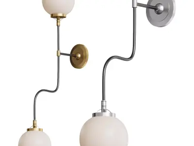  Mid Century Parlor Double Sconce 3D model