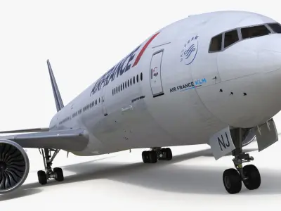  Air France Boeing 777-300ER Rigged for Cinema 4D 