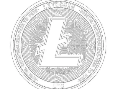 Litecoin LTC Detailed model 2D vector drawing logo 3D model