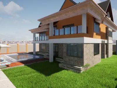 5 Bedroomed Villa Exterior and Interior 3D model
