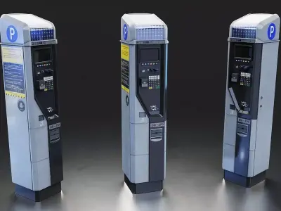 Parking Ticket Machine 3D Model Low-poly 3D model