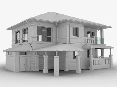 House Low-poly 3D model 54