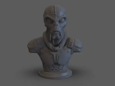Sci fi Alien bust 3D print model