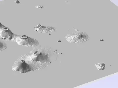 3D terrain topographic model of Galapagos islands  3D print model