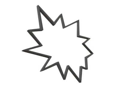 Bursts Symbol V1 003 Low-poly 3D model