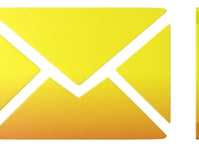 Message Letter Icon yellow or Orange 3D model