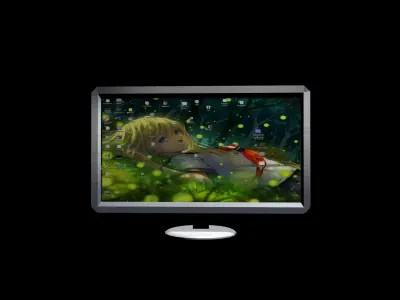Low Poly Lcd Monitor Low-poly 3D model