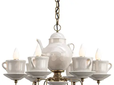 servizio-a6483lm-6wh teapot chandelier with six cups 3D model