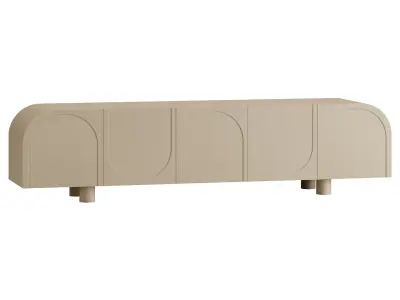 Wave TV cabinet with doors 3D model