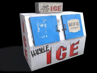 Worn Ice Vending Machine Box Gas Station Prop Low-poly 3D model