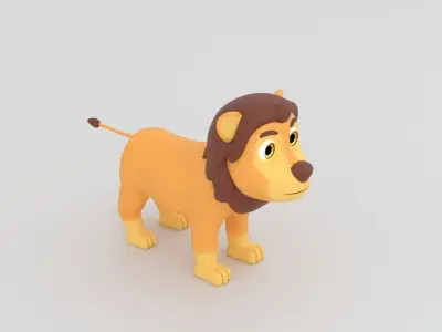 Cartoon Lion 3D Model Low-poly 3D model