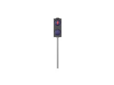 Pedestrian Traffic Light V1 005 Low-poly 3D model