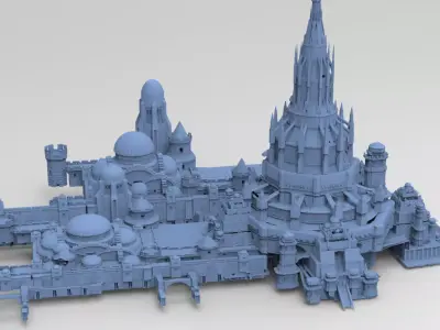 Gondorian castle inspired template 1 3D model