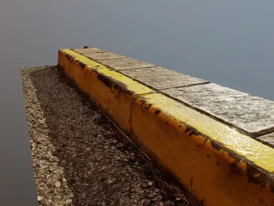 Pavement edge photoscanned 3D model