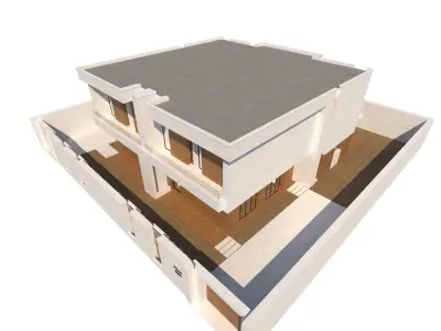 Modern villa exterior 01 3D model