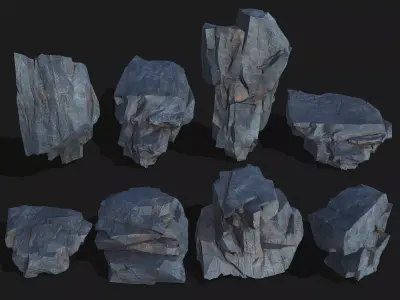 cliff rocks - 3D Models PBR Pack 07 Low-poly 3D model