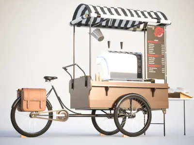 Gastronomic bicycle for making coffee 3D model