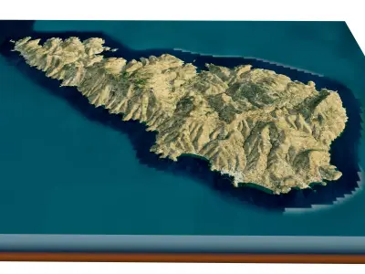 Tinos Island full 3D model terrain 3D model