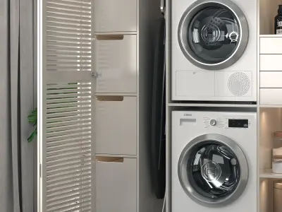 Laundry Storage Cabinet Modern 3D model