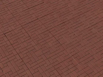 Terracotta Herringbone Pavers PBR Texture Texture