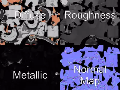 Futuristic Streetwear Male model pack Low-poly 3D model