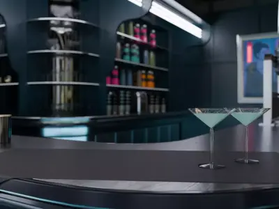Cyberpunk Cafe n Bar - Interior Scene - Ricos 3D model