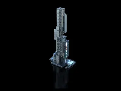 Futuristic Future Modern City Building Skyscraper 19 3D model