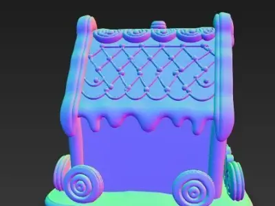 Fairytale Second Gingerbread Candy House 3D Model 3D print model