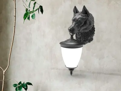 Wolf Head Wall Lamp 3D print model purchase