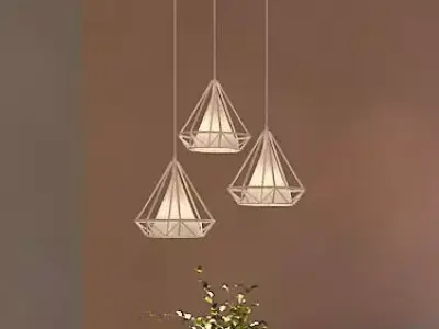 White pendant light 3D model