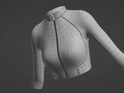 sci-fi leather crop jacket Low-poly 3D model