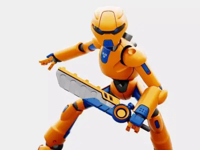 BATTLE DROID RF-800 RIGGED 3D model