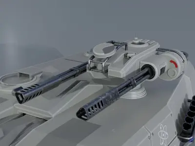 Sci-Fi Low Poly Tank GameReady 3D Model Low-poly 3D model