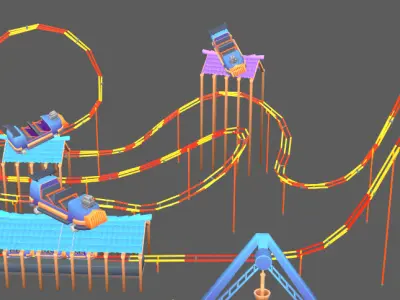 amusement park asset pack Low-poly 3D model
