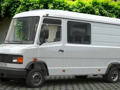  Multi Purpose Commercial Transport Van White Rigged for Maya 